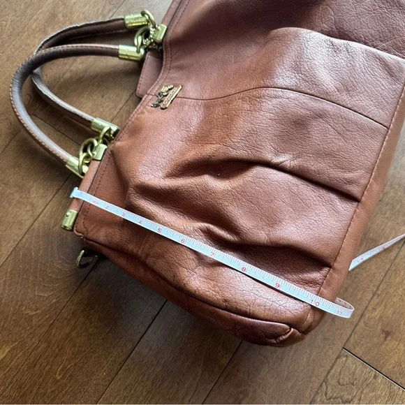 Coach Leather Madison Pinnacle Drifter Satchel in Cognac colour - Picture 14 of 15